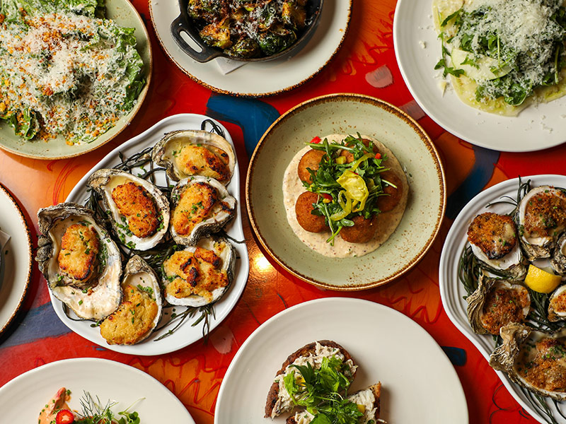 dishes on table