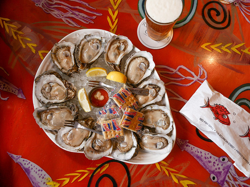 oysters on the half shell