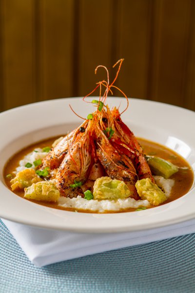 Shrimp & Grits with Fried Green Tomatoes