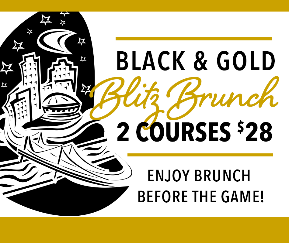 Promotion for Black & Gold Blitz Brunch
